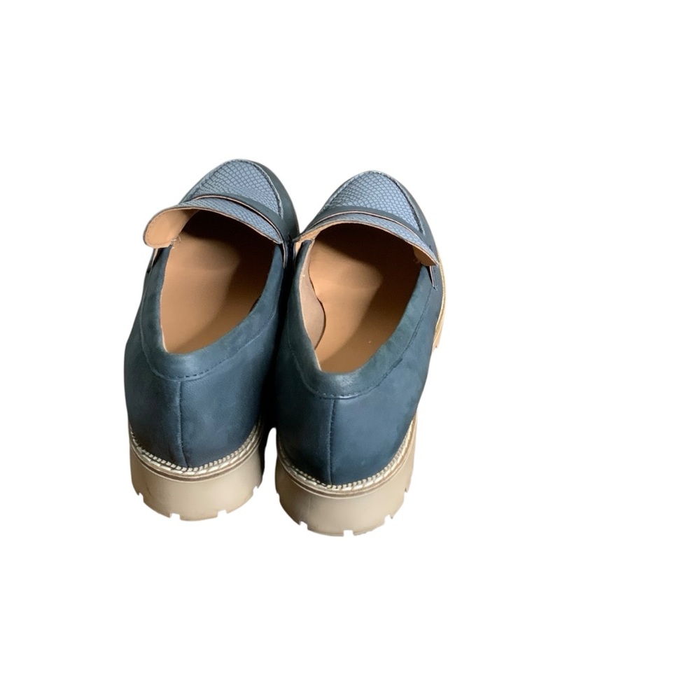 Crevo Blue and Tan Loafers for Women - Picture 3 of 9
